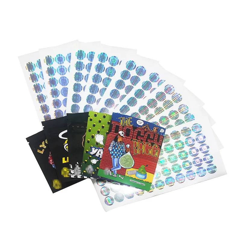 In Stock 100Pcs Printed Soft Touch Film Matte Food Candy Packaging Flat Pouch 1G Resealable Cookies Mylar Bag 7X9Cm With Labels