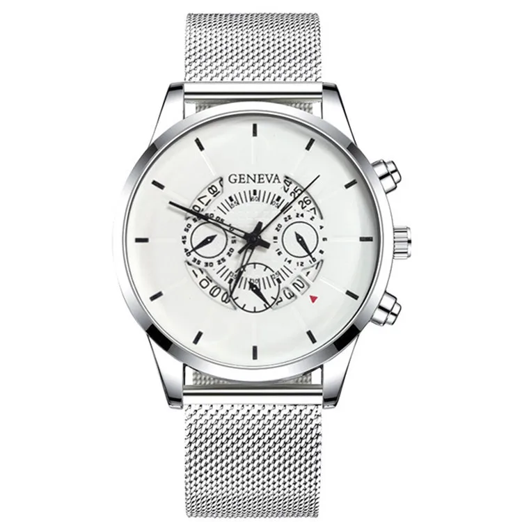 OEM Business casual lady bracelet wrist watches Transparent hollow non-mechanical men and women mesh belt calendar ladies watch
