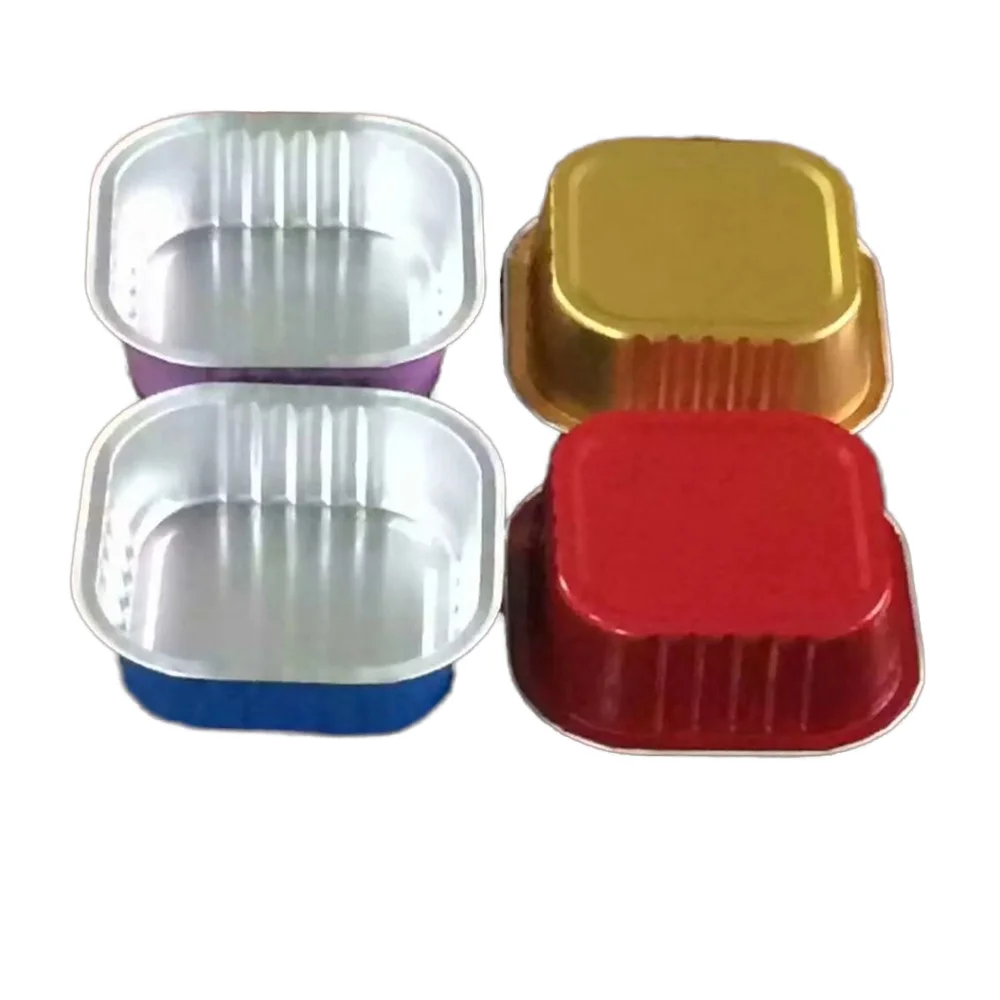 Ramekins durian box 200ml mini loaf pan 6.8 OZ cup cake baking mold aluminum foil pans with plastic clear dome lid