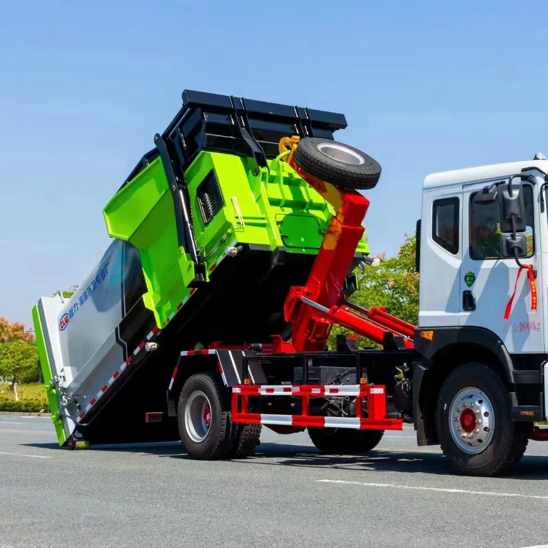 RNKJ Domestic Waste Disposal Skip-lift Outdoor Garbage Recycling Compactor