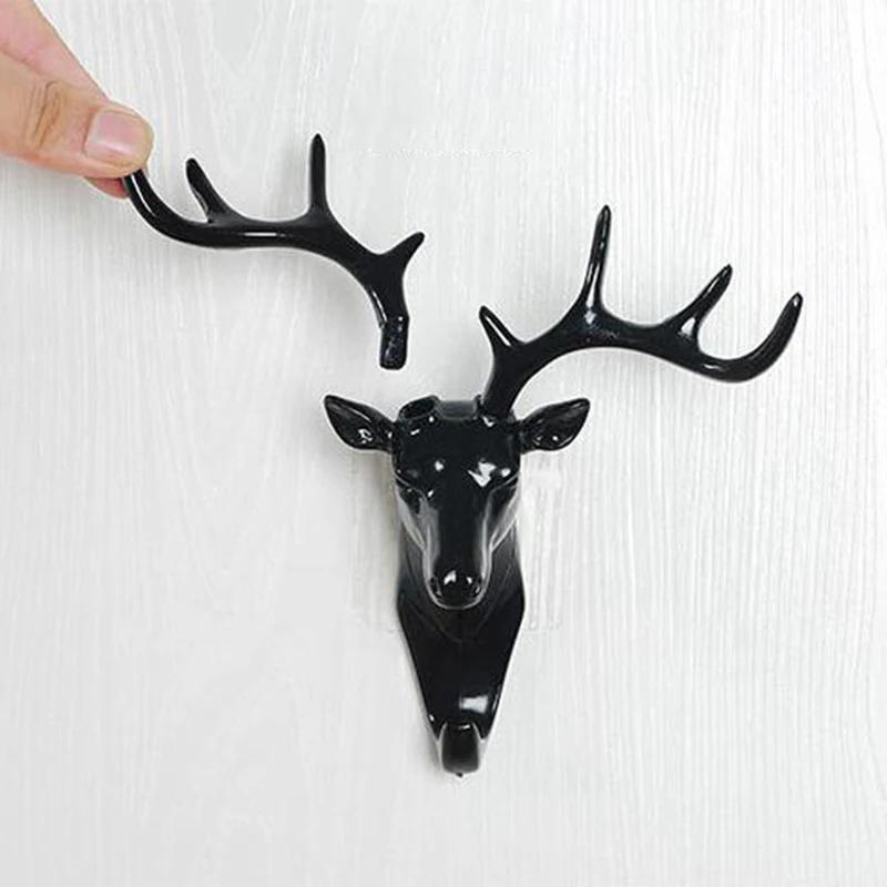 Hook Vintage Head Antlers For Hanging Clothes Hat Scarf Key Deer Horns Hanger Rack Wall Decoration