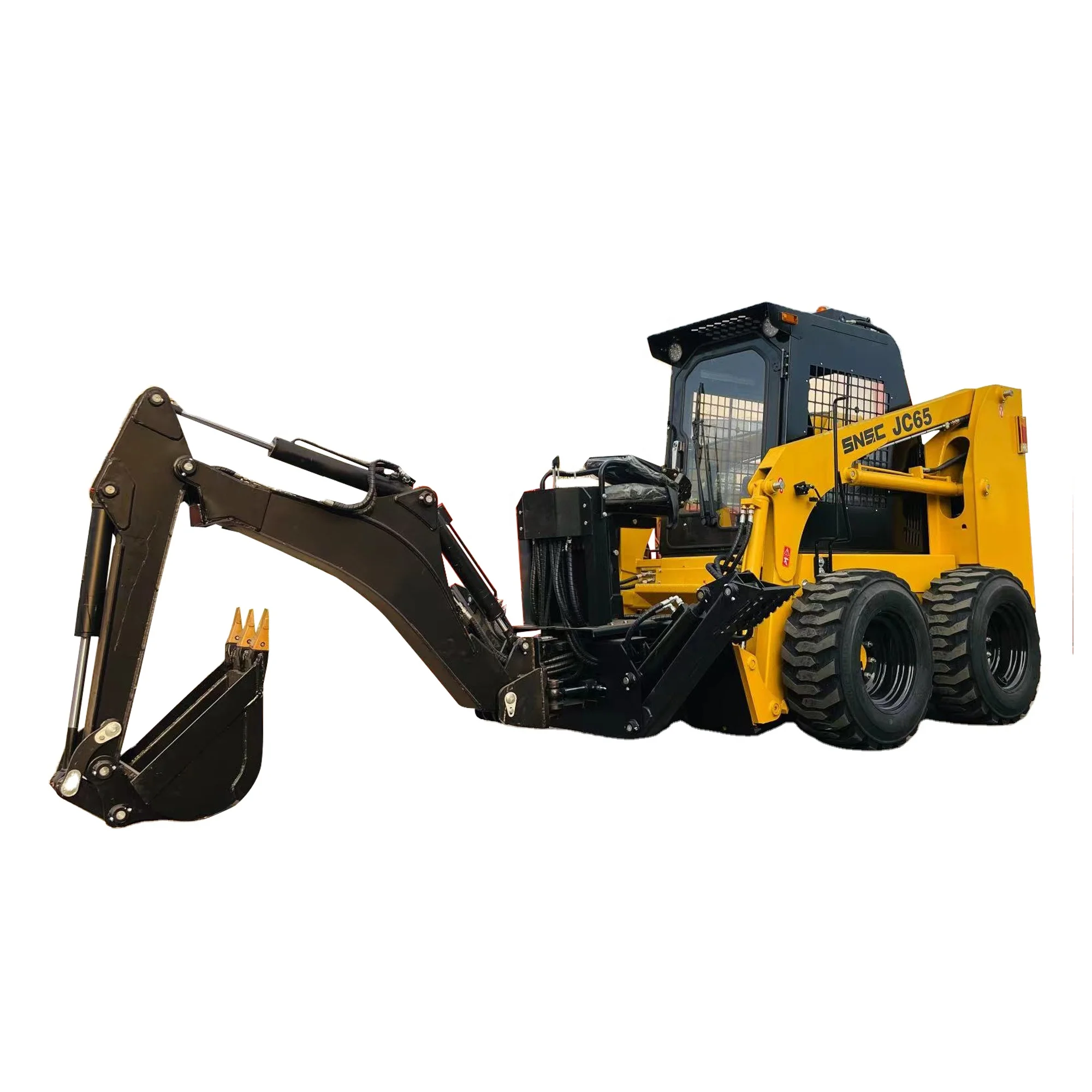 SNSC mini tracked wheel skid steer loader with backhoe attachments
