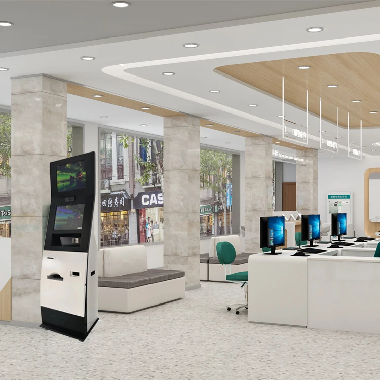 Dual screen touch screen parking Hospital Shop payment kiosk self service hotel check in kiosks with NFC A4 printer