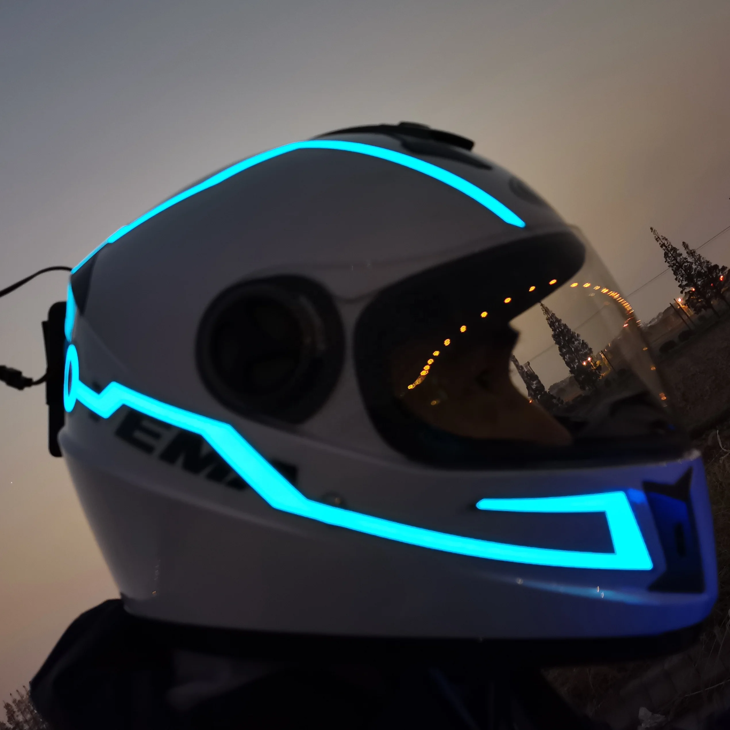 2020 LED EL Light  tape for Motorcycle Sports Safety  Helmet