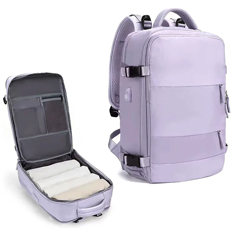 High Quality Custom Business Laptop Backpack USB Computer Weekender Bag Knapsack Rucksack for Women Lady Carry on Flight Travel