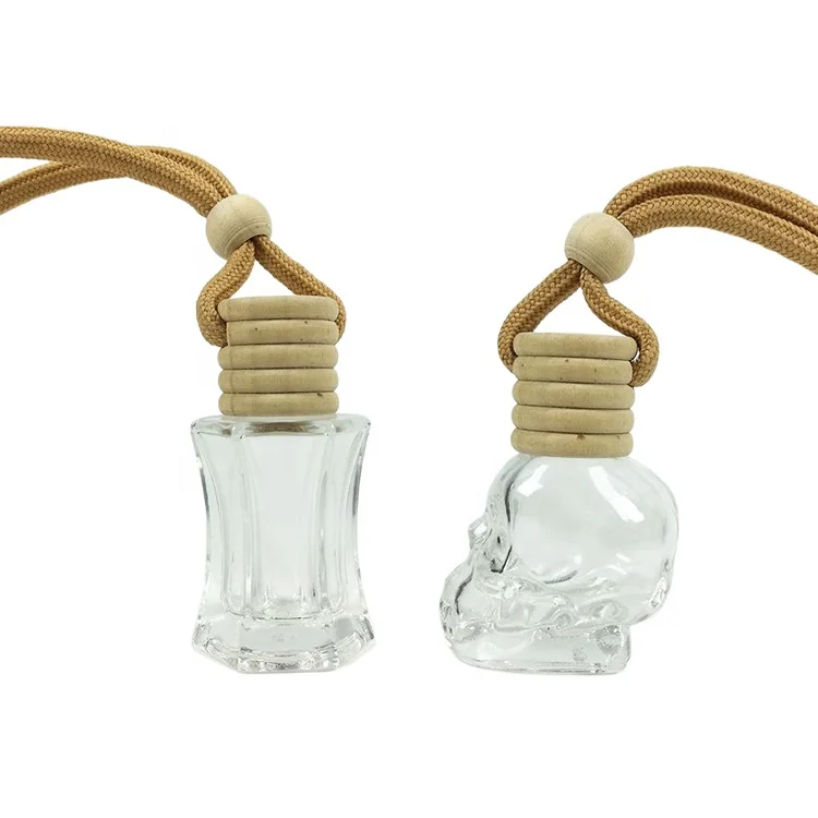 Шестигранная 6 мл пустая деревянная крышка автомобильный диффузор флакон автомобильный подвесной диффузор флакон 8 мл флакон для духов в автомобиль с черепом