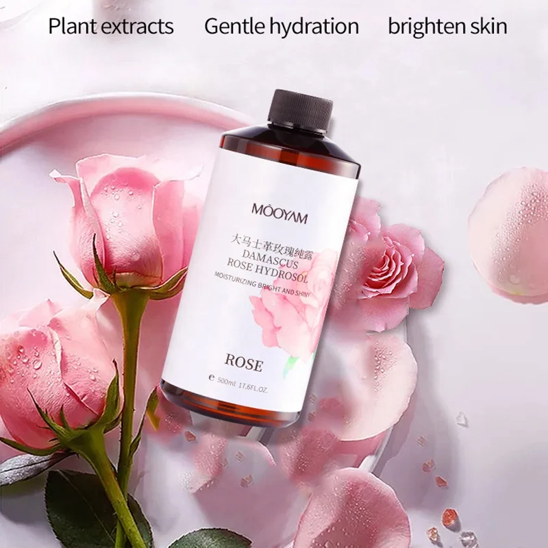 Натуральный органический тоник из дамасской розы увлажняющий отбеливающий для ухода за кожей розмарином