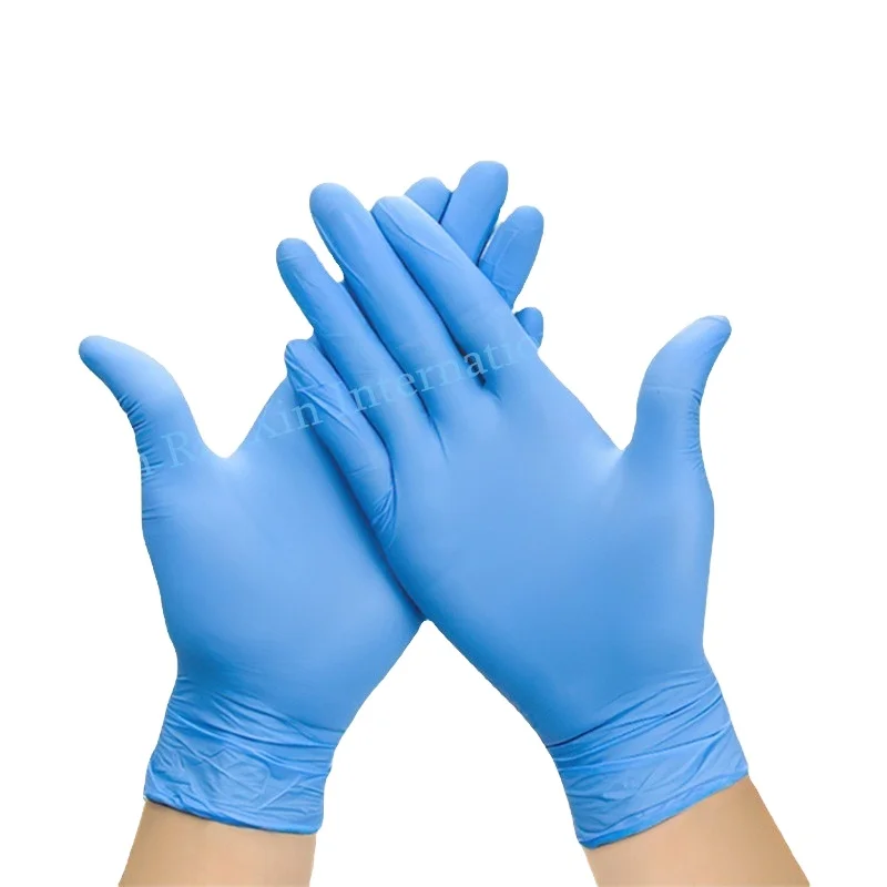 Disposable Blue Nitrile Glove Heavy Duty Work Examination Medical Nitrile Gloves