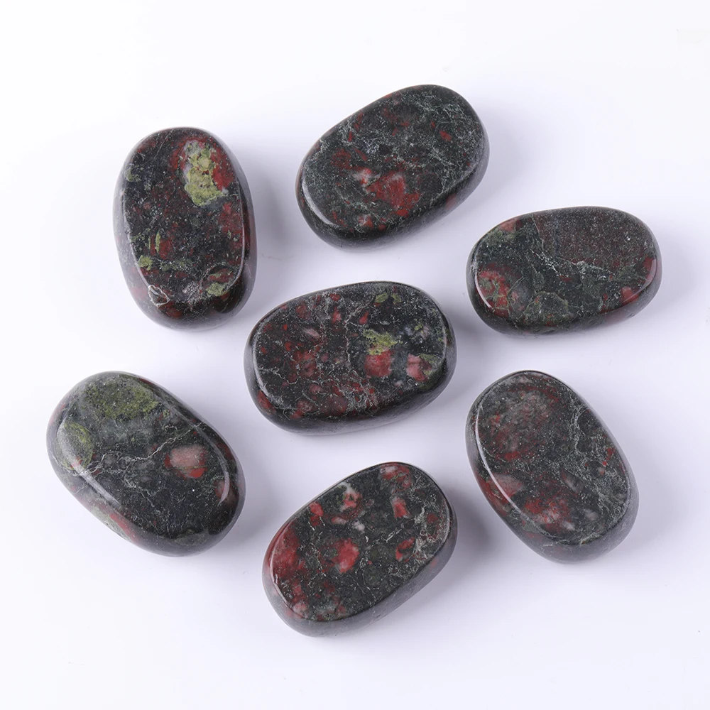Wholesale Natural Crystals Healing Stones Plum Blossom Jade Palm Stone Crystal Tumbled Stones