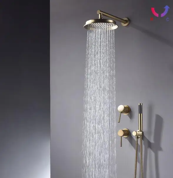Wall Mounted 9 Inch  Shower Head Washroom Rain Shower Complete Mixer Set Bathroom Kit Shower System with Rough-in Valve