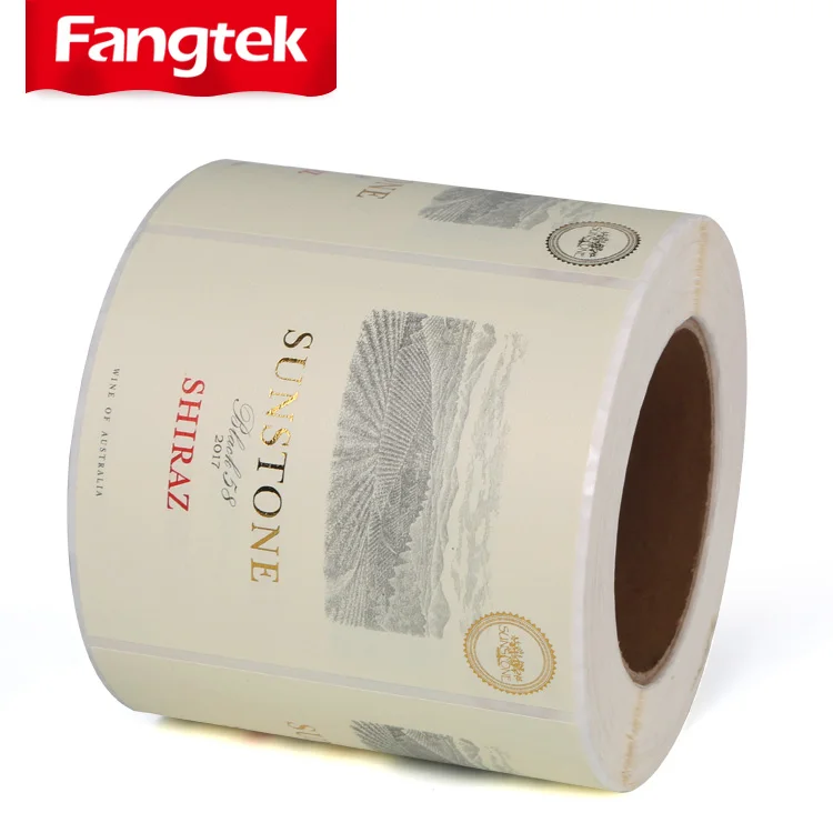 Custom  printing red wine bottle logo stickers beer waterproofadhesive printing gold foil  bottle labels beer labels for wine