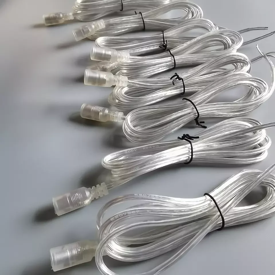 Прозрачная светодиодная неоновая лента 1 5 м 2 0 мм 20AWG гибкие разъемы провод с адаптером питания для светодиодных неоновых вывесок