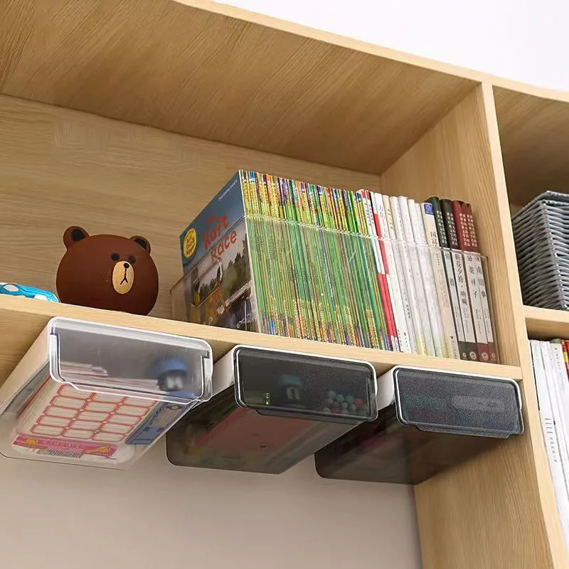 Drawer Type Storage Box Under The Table Covert Desk Low Paste Type Transparent New Hidden Artifact
