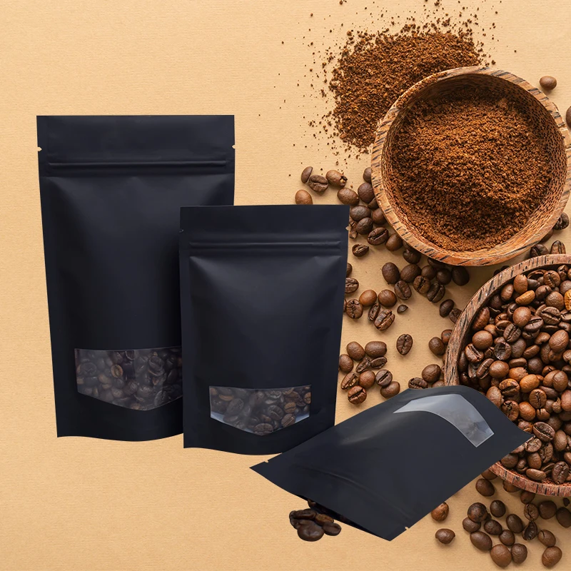 Factory custom transparent recyclable spices food plastic ziplock mylar stand up pouch With handle