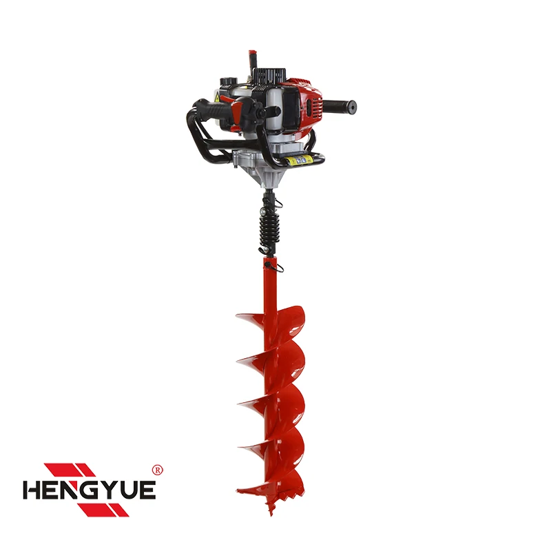 one man operate 52CC hand held type earth auger with 3 pcs auger bits made in china