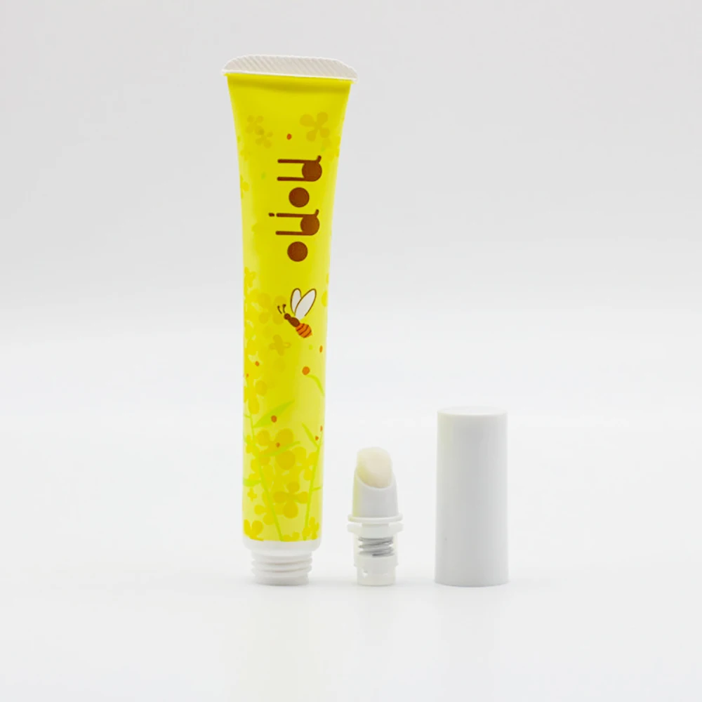 Empty Plastic Chapstick Tubes Lip Balm Containers Yellow Soft Sponge Applicator Lip Gloss Squeeze Tube
