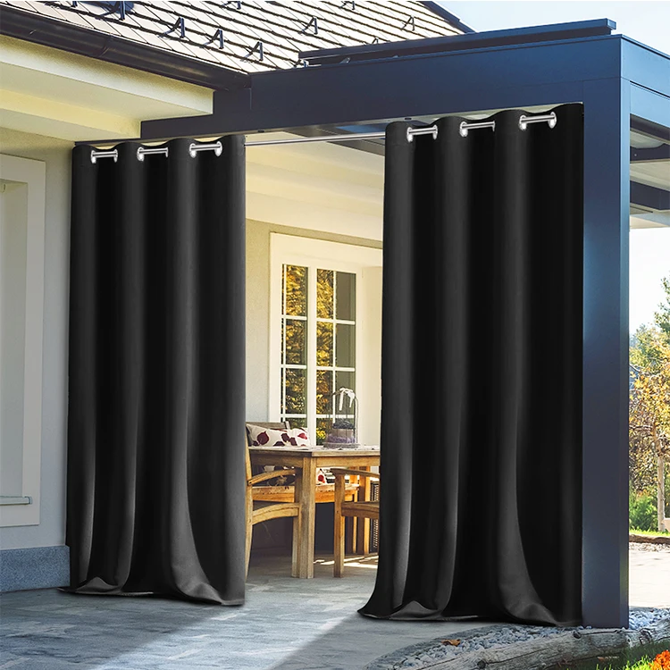 High Quality Solid Blackout eyelet Curtains Grommet Outdoor Curtains Waterproof