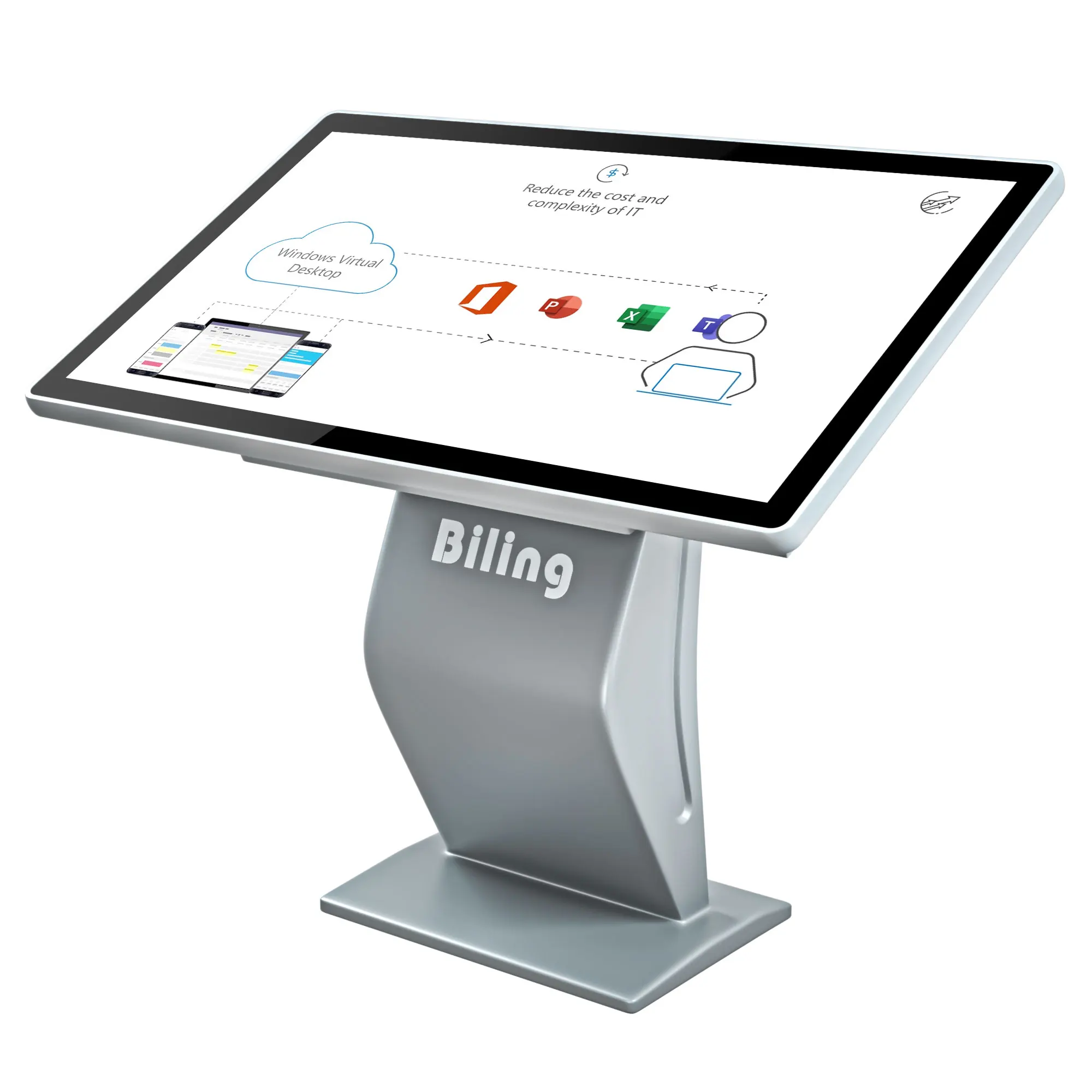 Shopping mall Horizontal kiosk 55 inch floor stand display android digital signage touch totem lcd advertising screens