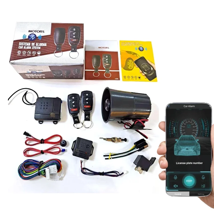 BT Smart Phone APP anti-hijacking Car alarm Security System for KIA South American Market with bluetooth control
