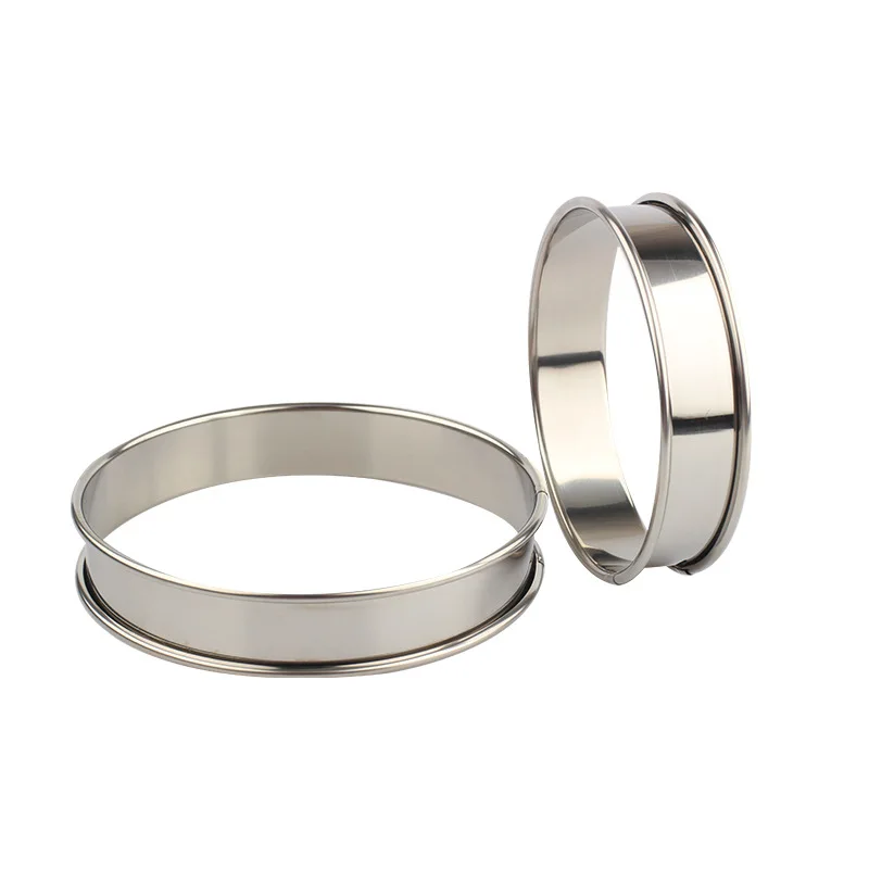 304 stainless steel tower ring pizza feeding ring double curled round biscuit mold tower mold cake tart mold feeding ring