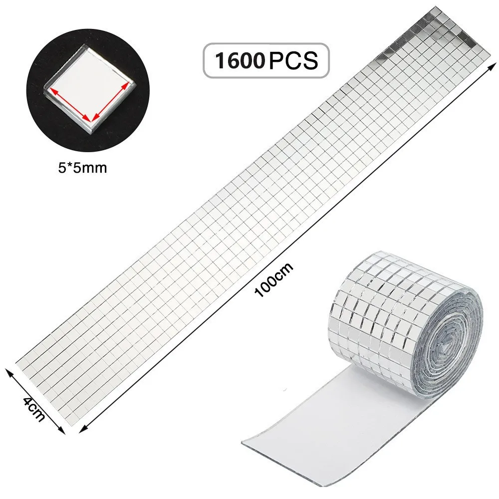 Self-adhesive Mosaic Mirror Wall Stickers Home heat resistant wallpaper for kitchen high lights wall sticker