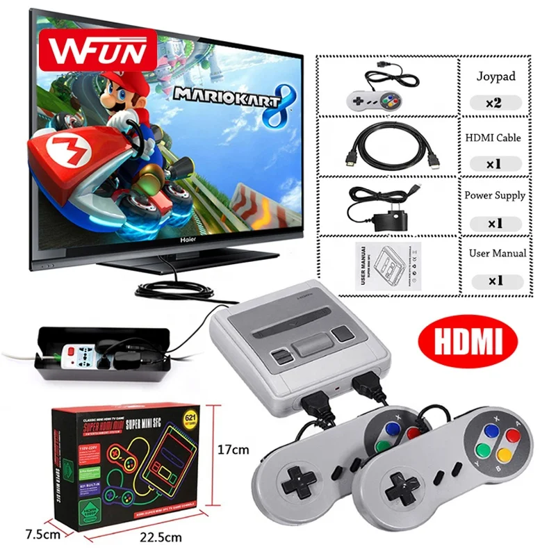  Супер Мини SFC Классическая система 621 игровая консоль HD выход ТВ Plug and Play видеоигры встроенные для Nintendo