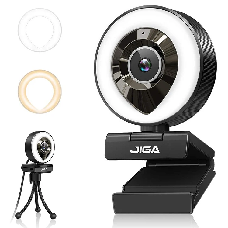 New Arrivals PC Camera Web Stream Cam Ring Light 1080P 30Fps Hd Usb Webcam Led Light Full Hd Web Camera With Mic (1600247166894)