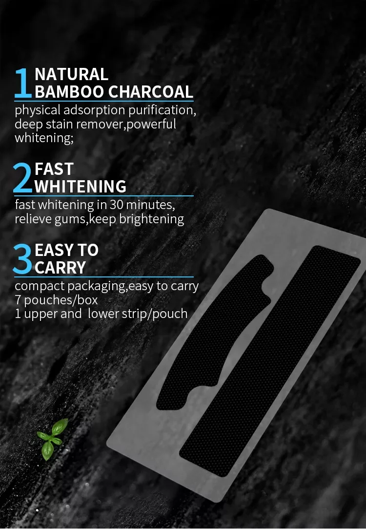 PAP+ Charcoal Whitening Teeth Strips Private Label Professional Whitening Strips for Enhanced Teeth Whitening