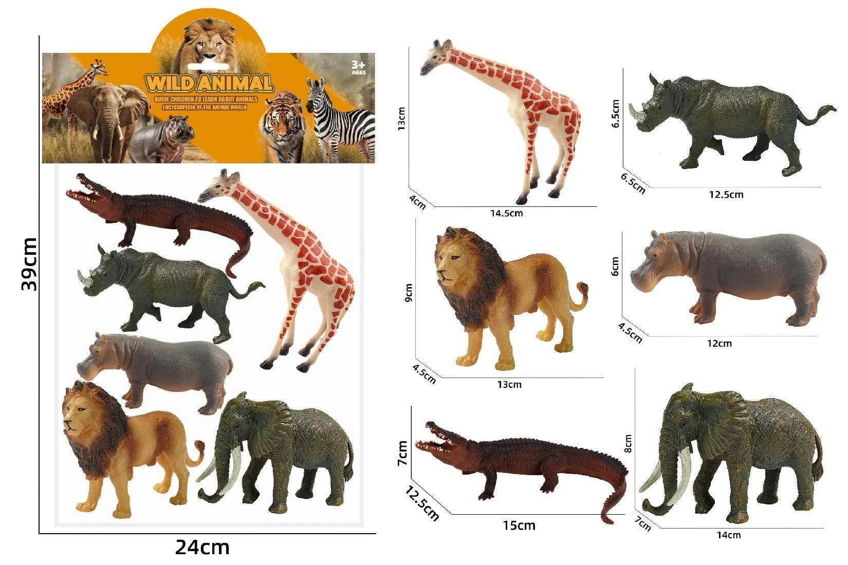 A401 Customized wholesale animal dolls elephant model zoo wild African male baby simulation toy direct deal
