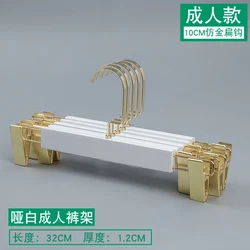 Wholesale Custom Logo White Wooden Hangers Bride Hanger Cloth Gold Clip Hanger For Garment Shop