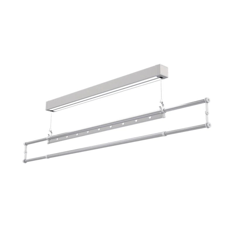 indoor balcony ceiling electric smart auto clothes drying rack single telescopic pole metal aluminum laundry hanger dryer