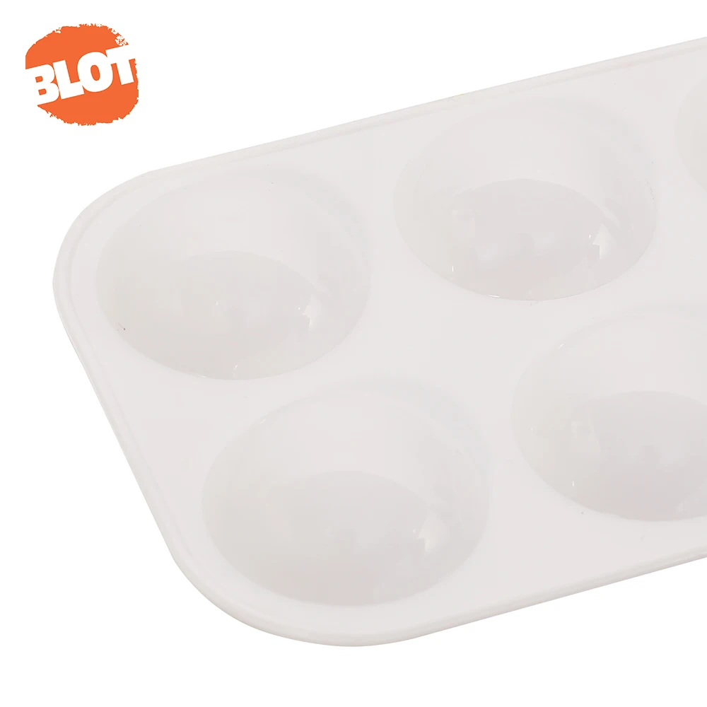 BLOT TS-009 6 Well White Rectangular Plastic Paint Palettes Watercolor Painting Tray