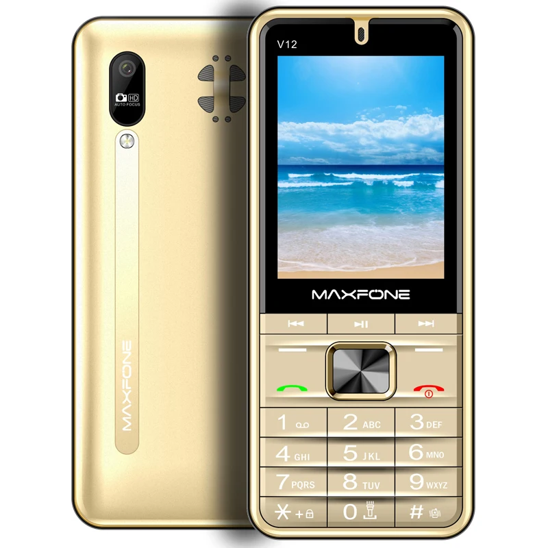 MAXFONE V12 2.8inch 2G 1800mAh 4 sim long life battery mobile phone
