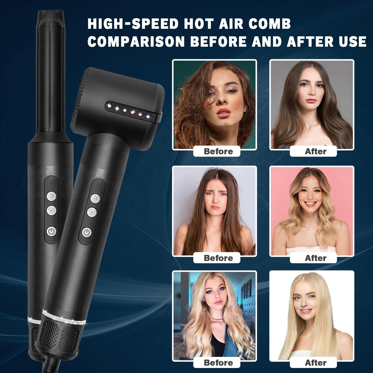 7 In 1 Hair Styling Tools Secador de Pelo Electric Hair Blow Dryer Brush Multifunctional Hot Air