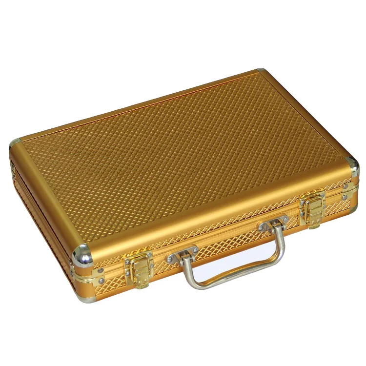 
Casino round gold aluminum poker chip set 