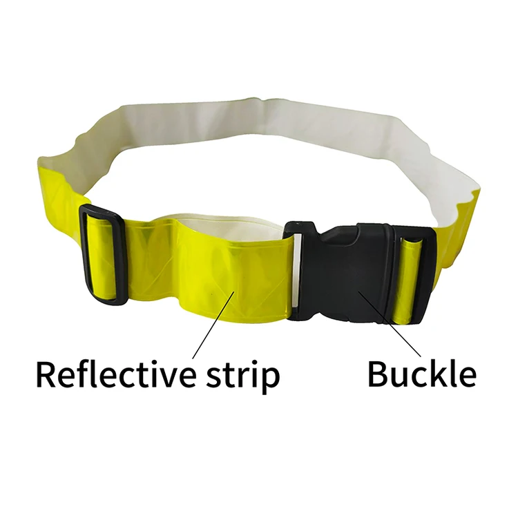 Heavy Duty Hi Viz Fluorescent Night Running Custom Micro Prismatic Reflector Belt Reflective Motorcycle Safety Waist PVC Belt