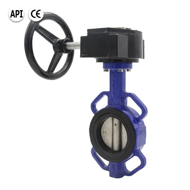 Bundor DN80 150LB 3inch 8inch DI body worm gear operated wafer butterfly valve price