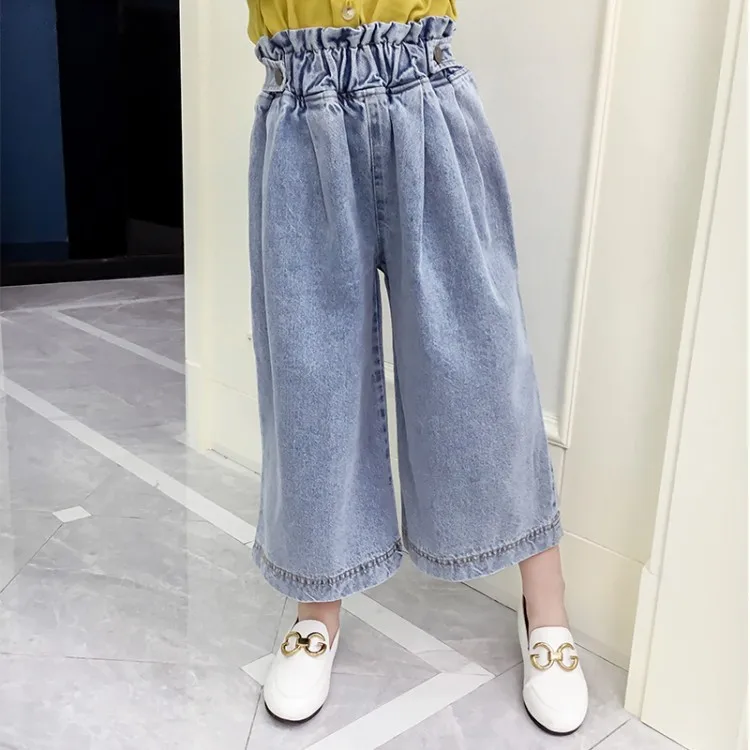 Fashion Girl Kids Loose Pants High-Waisted Children Trousers Baby Girl Pants