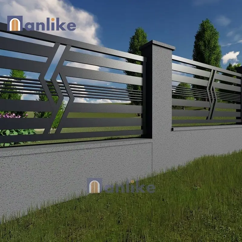 Anlike Canada Courtyard Balcony House Security Temporary Composite Galvanized Aluminium Privacy Fence With Light