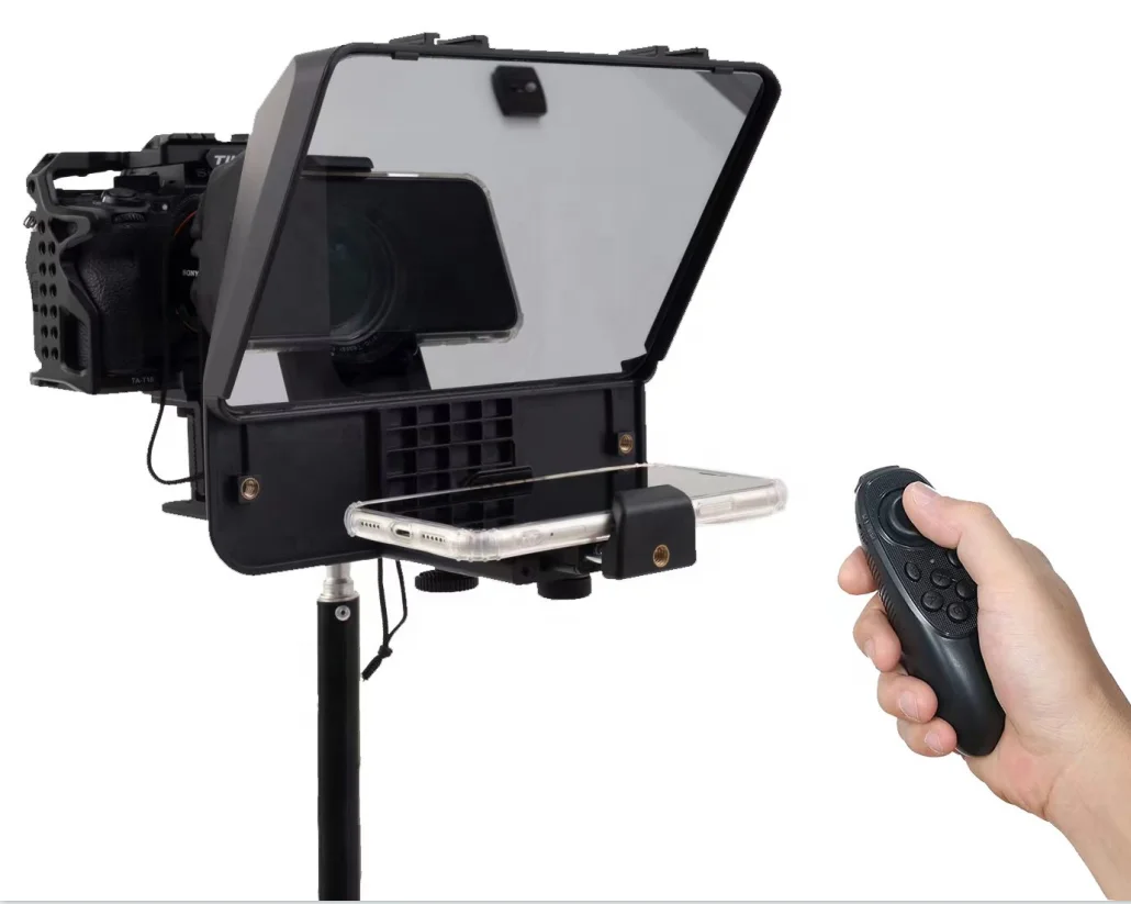 TV Production Studio Equipment 10 Inches Teleprompter Professionnel  Conference Teleprompter