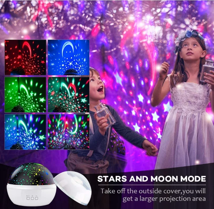 Night Light Projector,Delicacy 2 in 1 Ocean Undersea Lamp and Starry Sky Projector, 360 Rotating 8 Colors Mode LED Night Lights