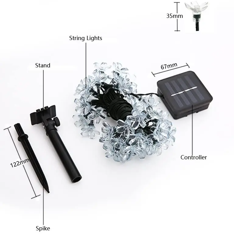 Zhejiang Holiday living lights series christmas led lights IP44 Waterproof solar string lights battery operate Landscape Use