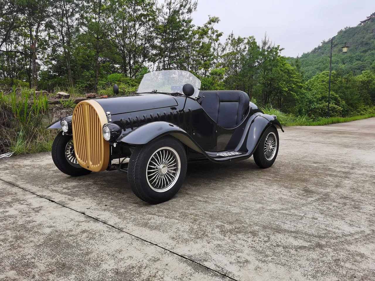 Classic 1800W Lithium Battery Electric Mini Car Automatic Gearbox Dual Drive Motor AWD Right Steering Leather Travel Options