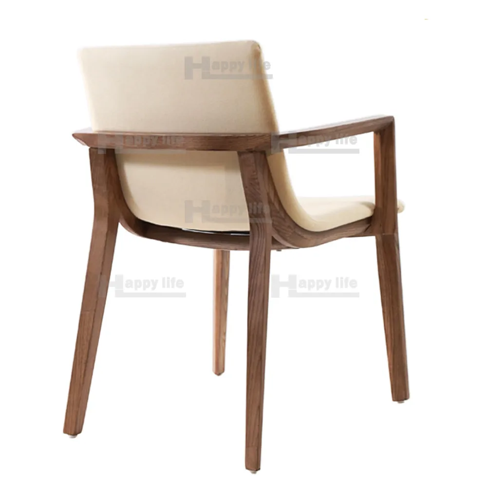 2016 new commercial restaurant dining furniture no folded fabric chair armrest wood