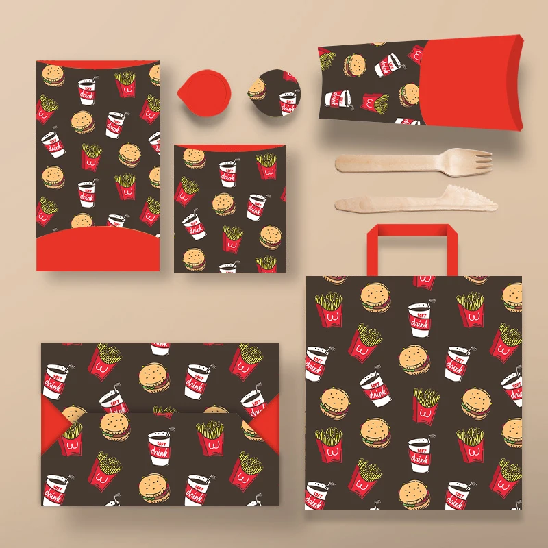 One-Stop Design Custom Cheap Competitive Price Food Set Packaging Paper Bags For Food Takeaway