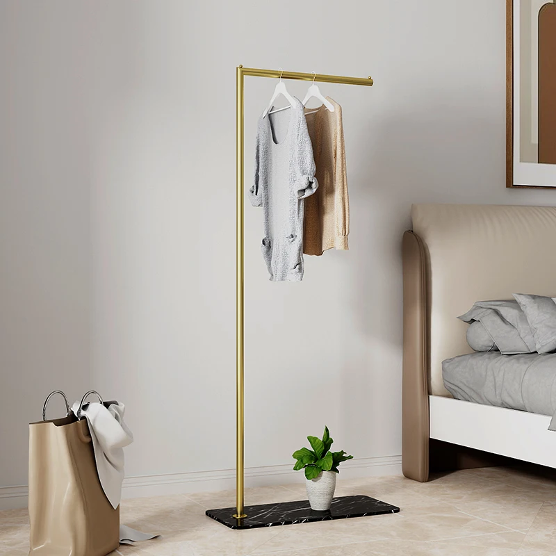 
Golden metal clothes rack floor bedroom decoration storage clothes coat rack 