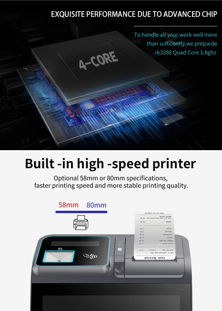 FYJ-F1 11 6 'Epos система NFC Card Reader Pos Ресторан кассовый аппарат Windows/Android планшет с принтером сканера штрих-кодов