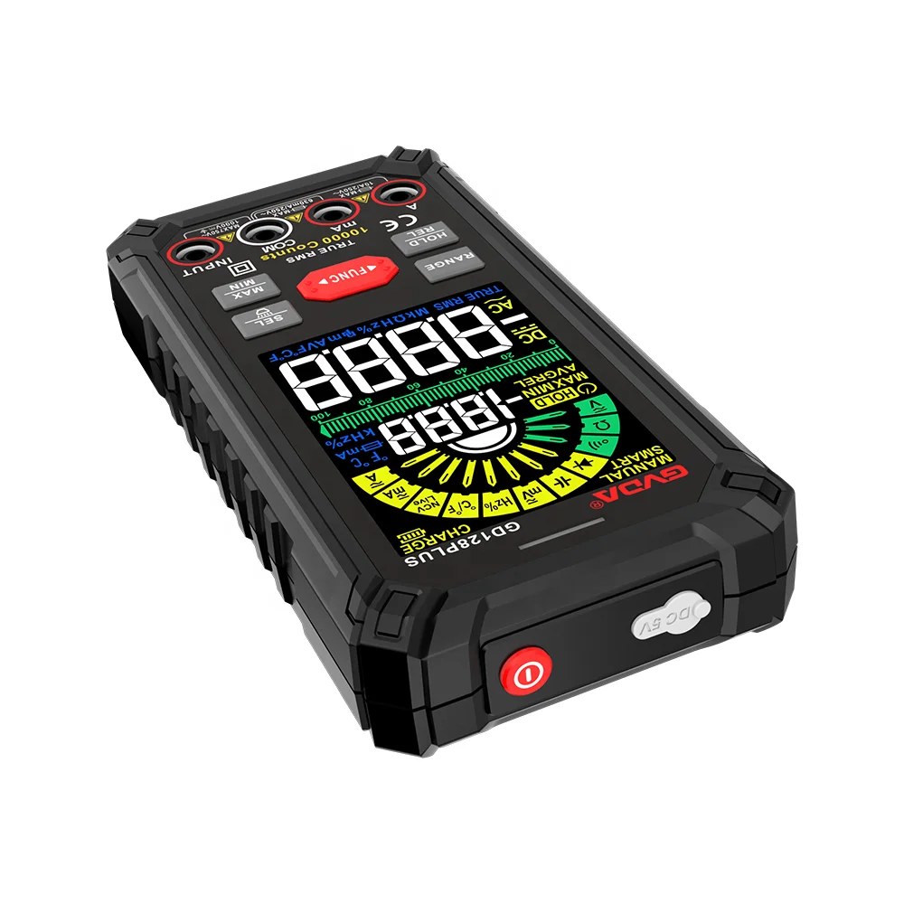 GVDA Smart Multitester 9999 counts LCD Color Display DC AC Voltage Current True RMS Multimetro Rechargeable Digital Multimeter