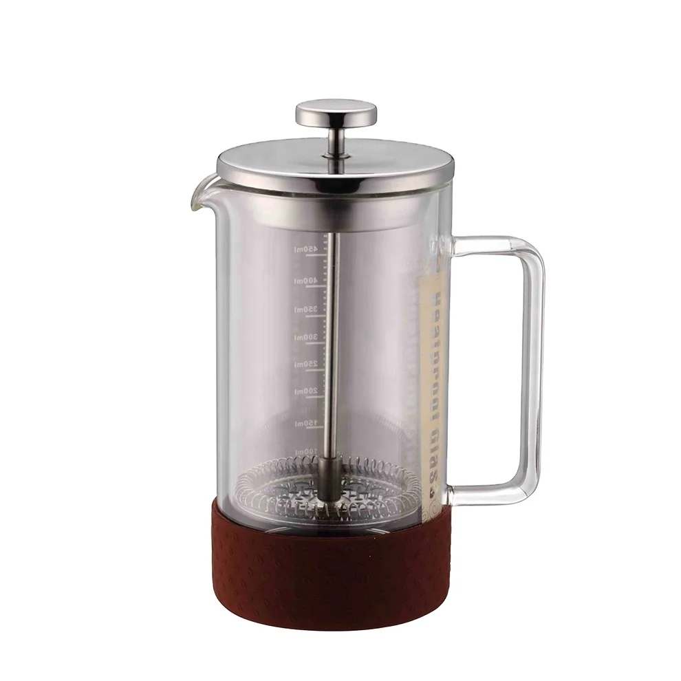 Heat-Resistant double wall Borosilicate Glass Stainless Steel Filter French Press Coffee Maker