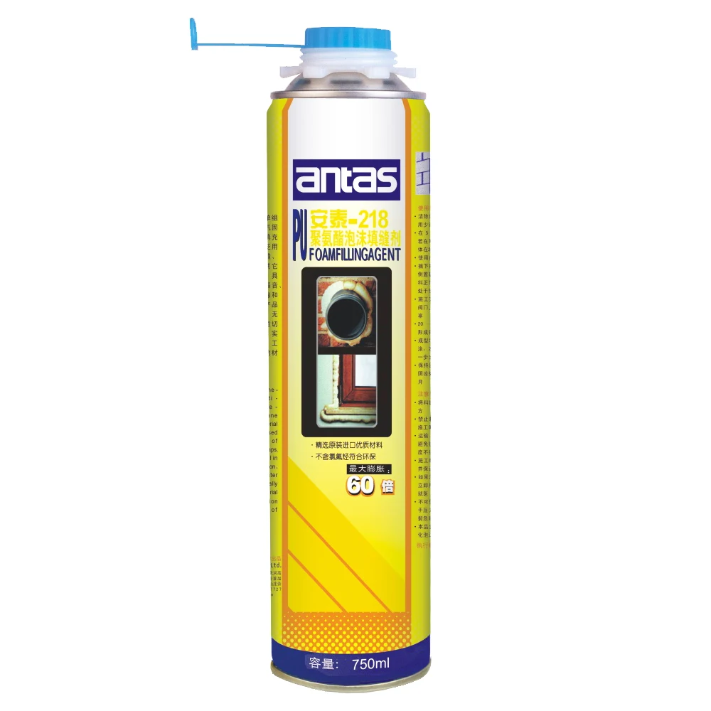 
Antas-218 750ml fire resistant silicone sealant windows door filling cheap factory price PU polyurethane foam 